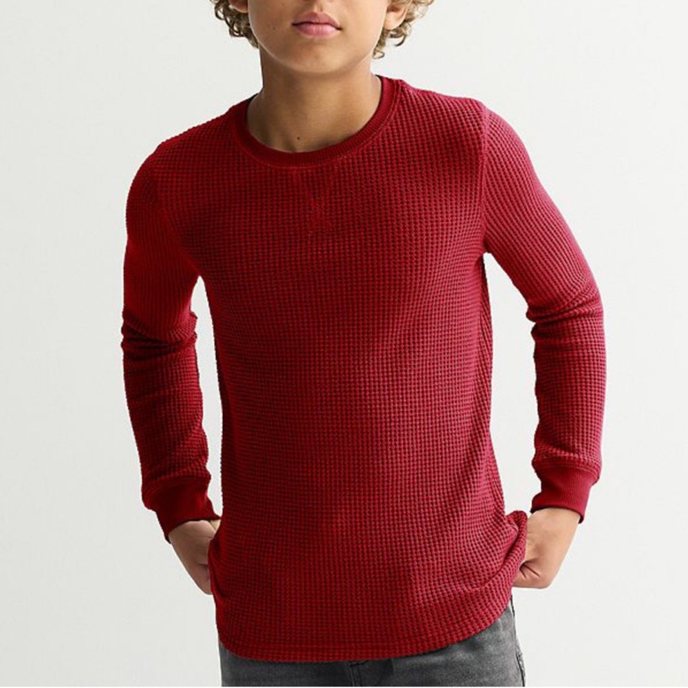 Sonoma Goods for Life Boys Supersoft Thermal Long Sleeve Crewneck Tee Shirt